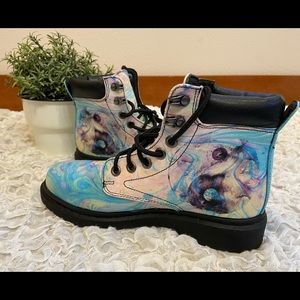 Tie Dye Ankle Boots Booties High Top Boho Shoes